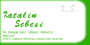 katalin sebesi business card